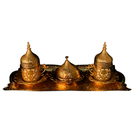 طقم فناجين نحاسي ثنائي